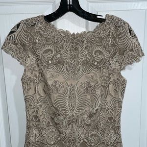 Tadashi Shoji short dress in tan